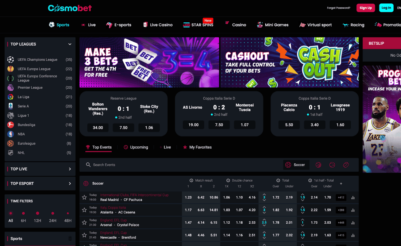 cosmobet uk betting site not on gamstop